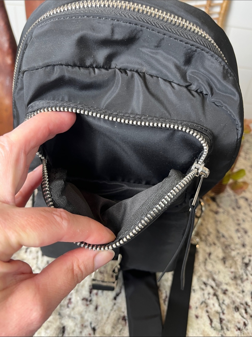Madden Girl Adjustable Nylon Sling Backpack - Picture 6 of 11